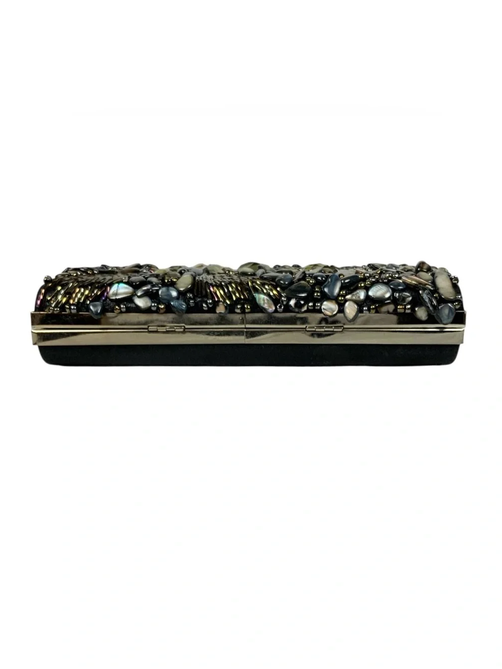 Embellished Hard-Case Evening Clutch